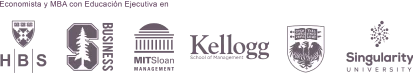 Economista y MBA con Educación Ejecutiva en Harvard Business School, MIT Sloan, Kellogg y Singularity University
